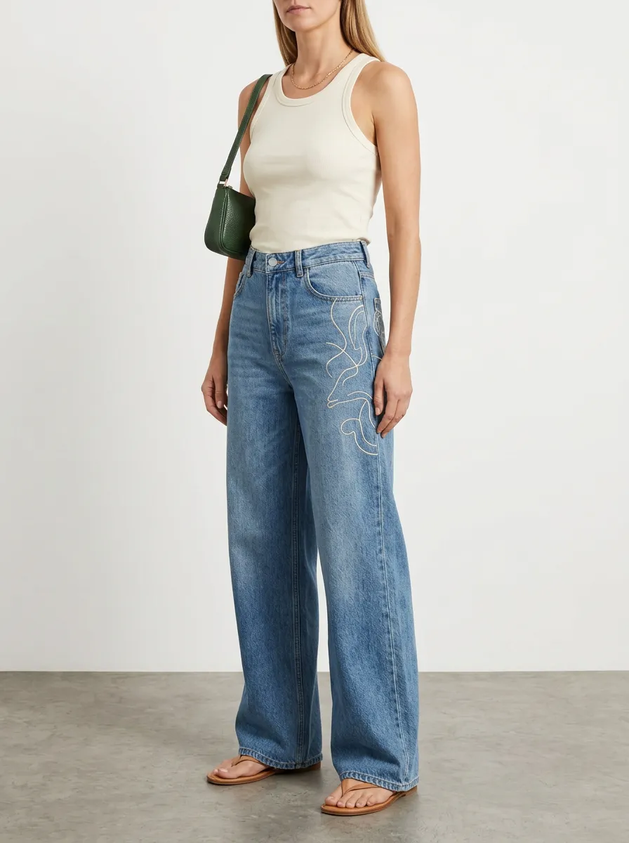 Women's Wide Leg Denim Jeans