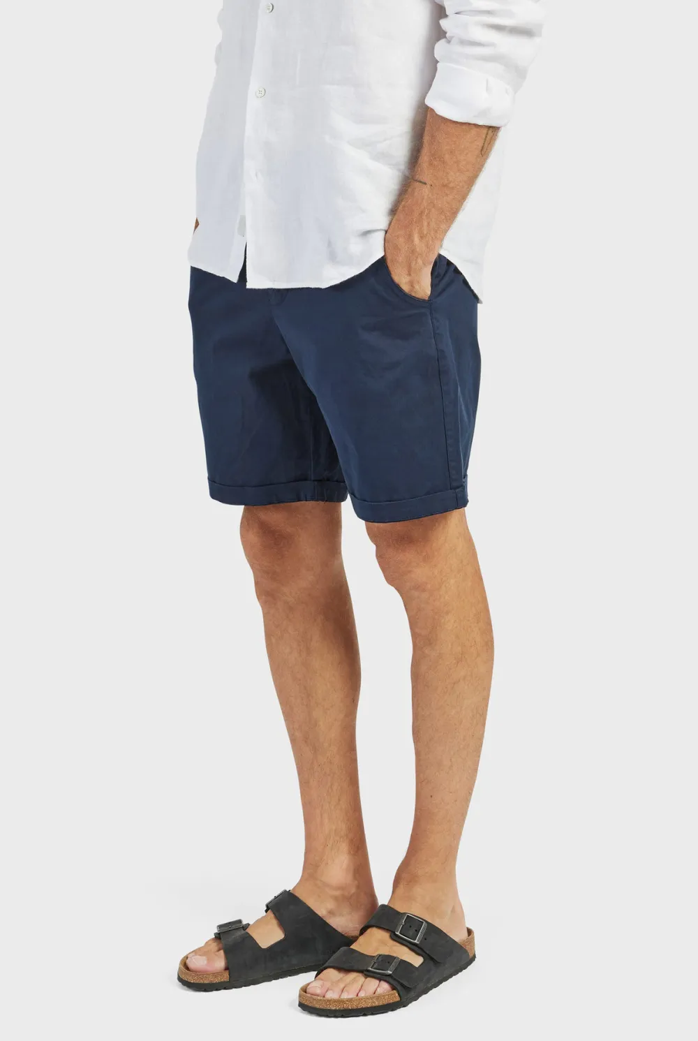 Charcoal Cotton Tailored Shorts