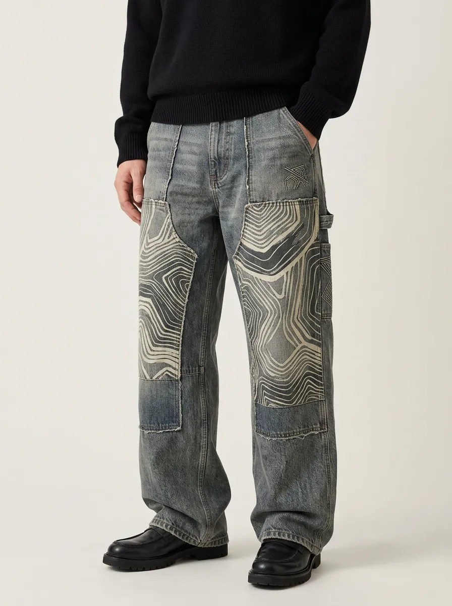 Men's Casual Wide Leg Jeans