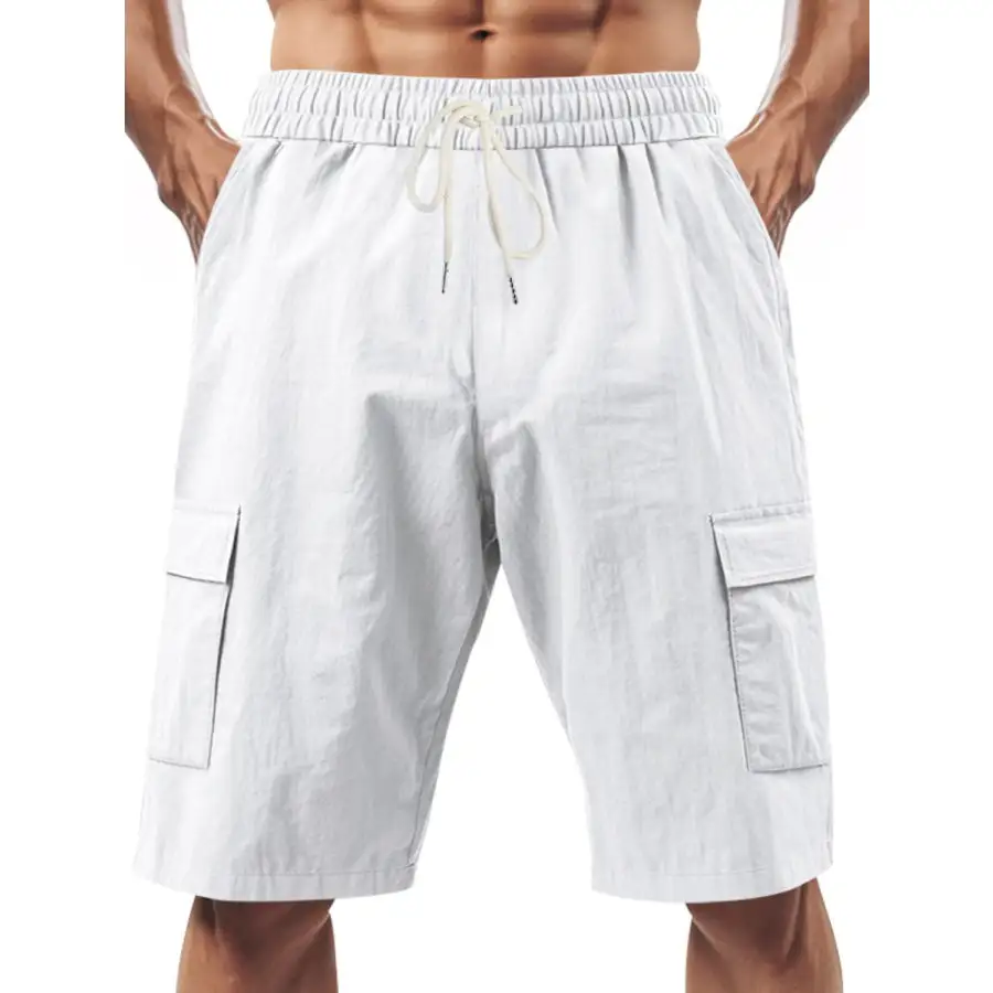 Men's Full Size Drawstring Shorts with Cargo Pockets Plus Size