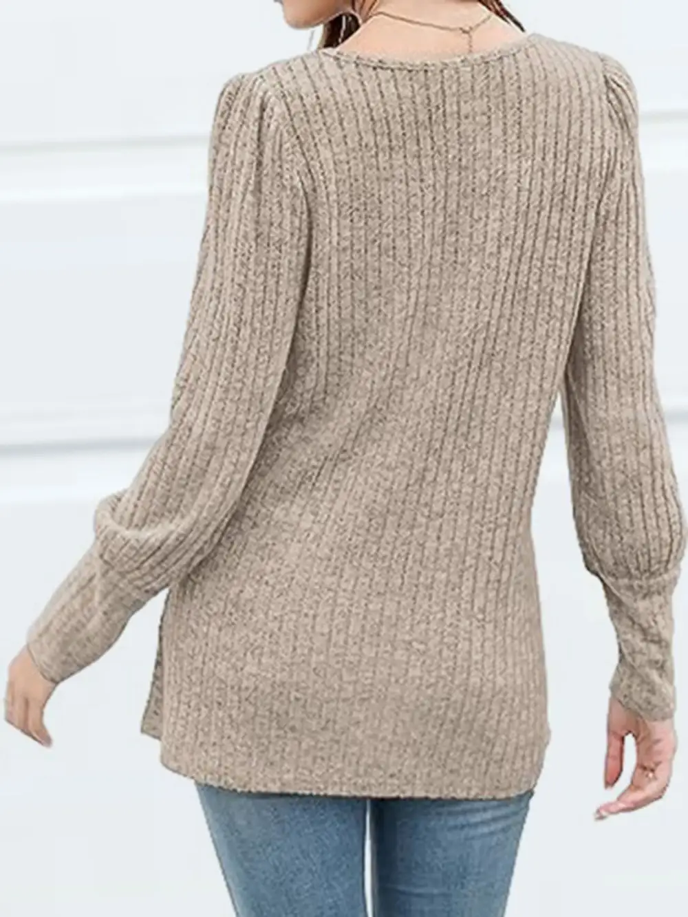 Button Front Square Neck Blouse
