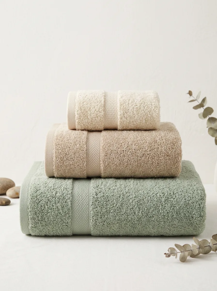 Daily Textured Cotton Three-Piece Towel Set