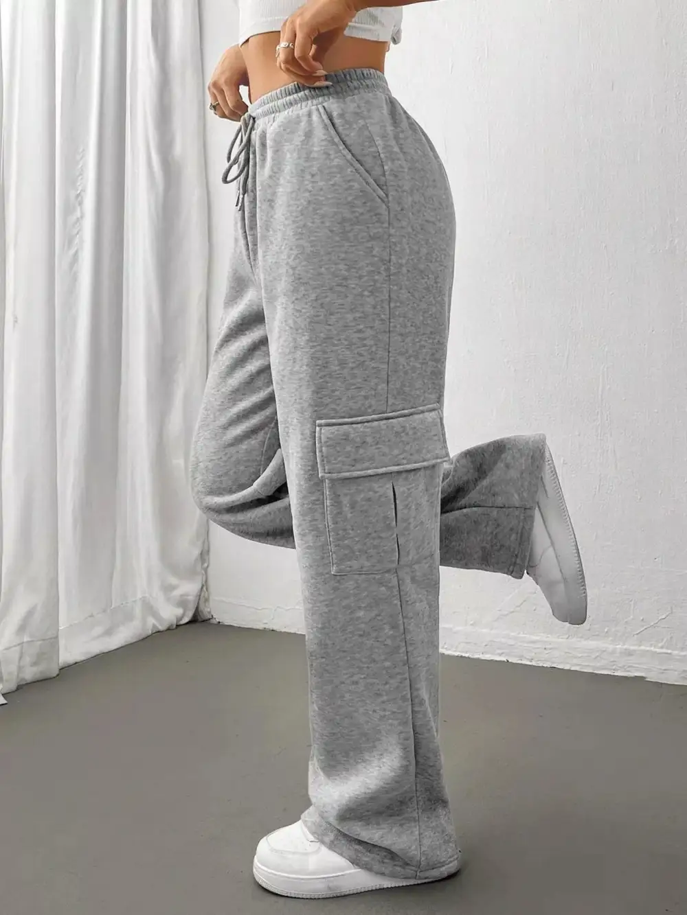Relaxed Fit Pants with Drawstring Waist