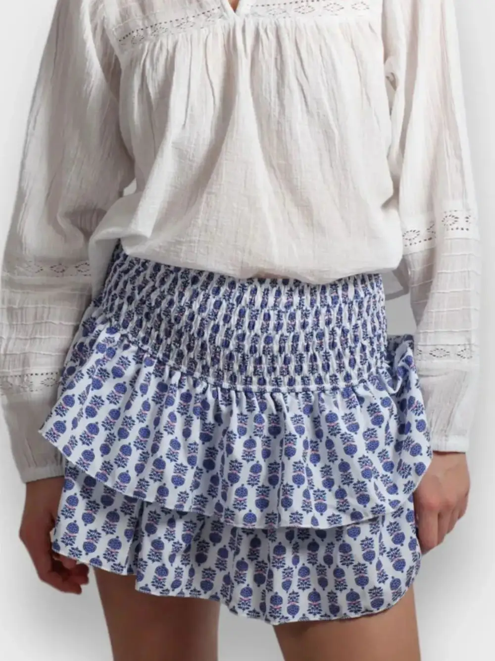 Tidy Ruched Smocked Skirt