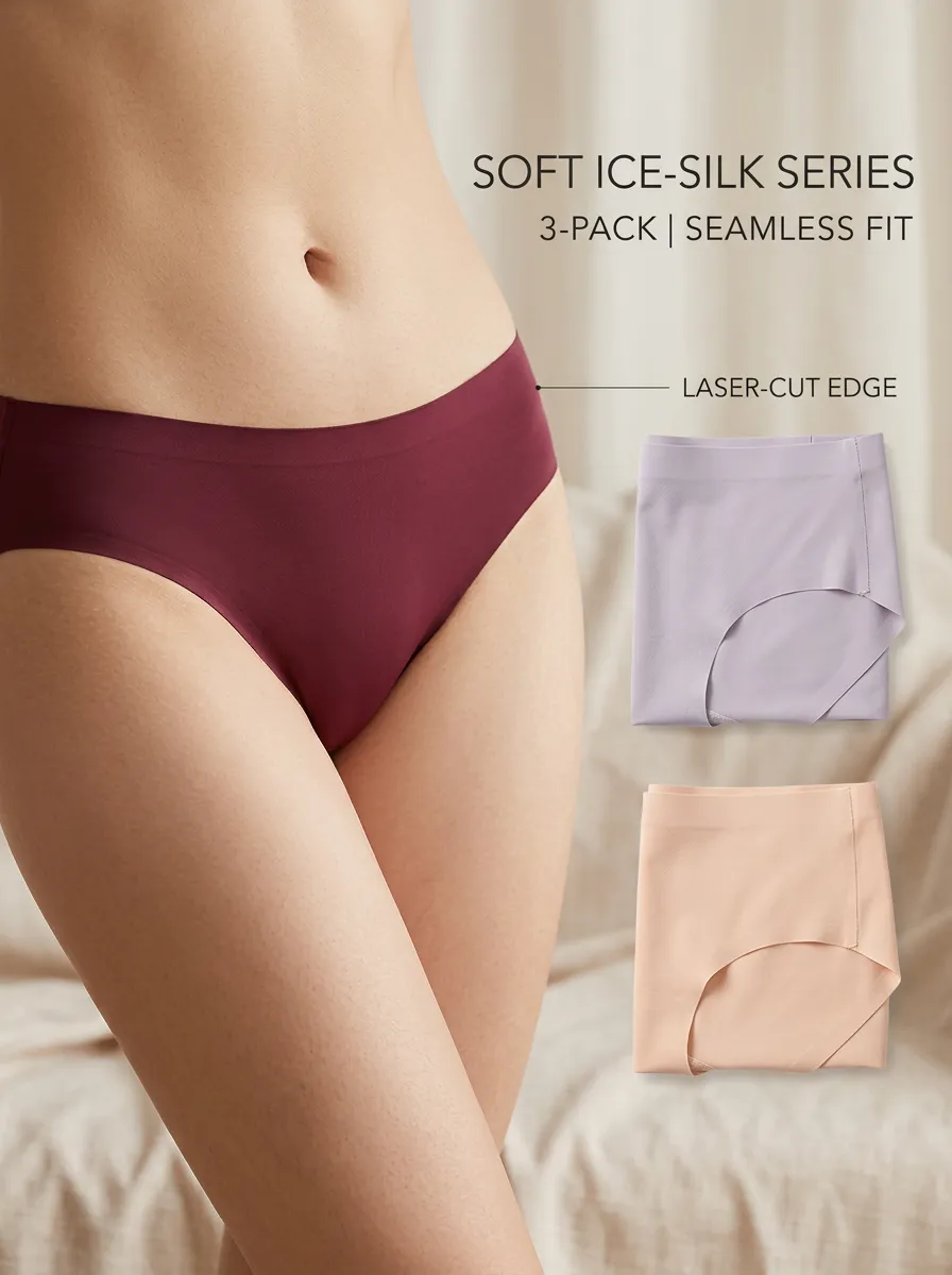 Women's Everyday Laser-Cut Seamless Three-Pack Panties