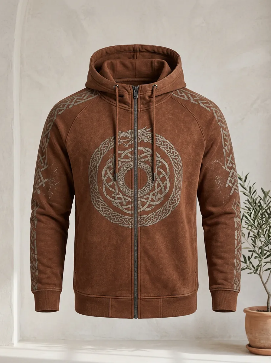 Men's Ouroboros Full-Zip Relaxed Hoodie