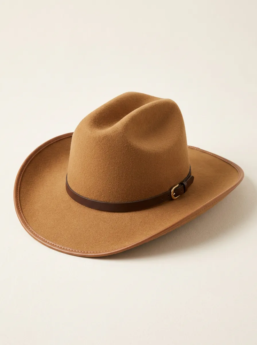 Cowboy Hat with Western Silhouette and Felt Finish