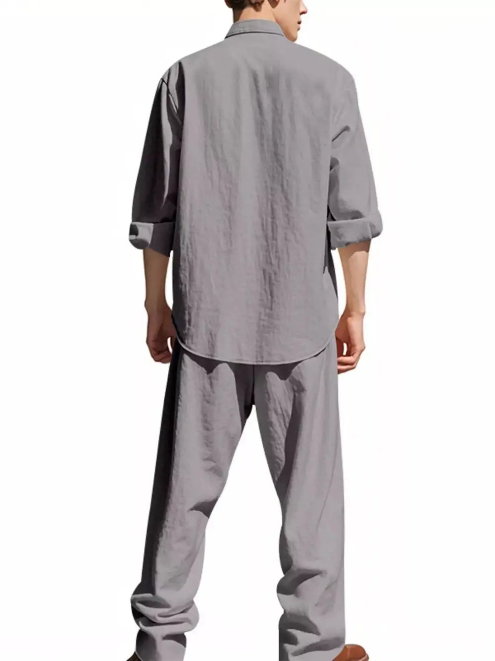 Refined Men's Full Size Casual Button Up Shirt