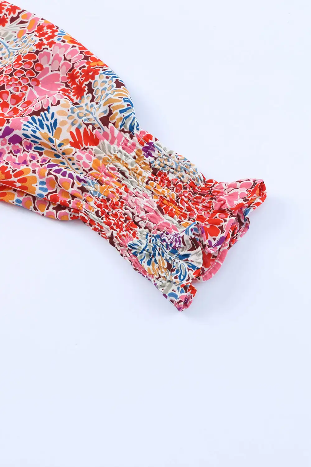 Layered Soft Floral V-Neck Blouse