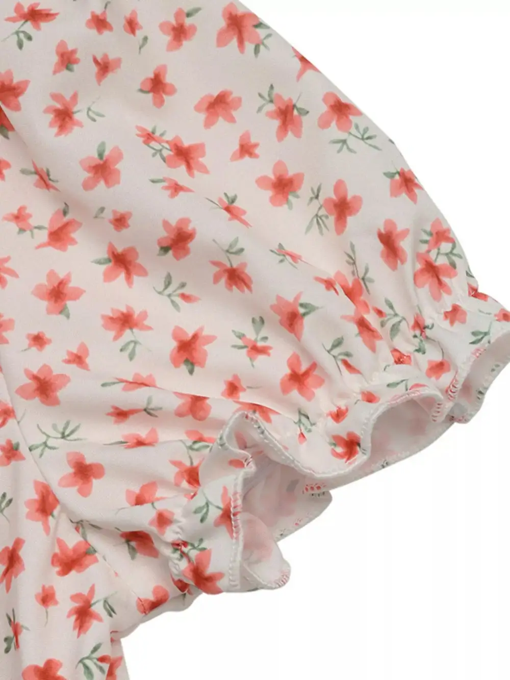 Polished Detail Floral Printed V Neck Mini Dress