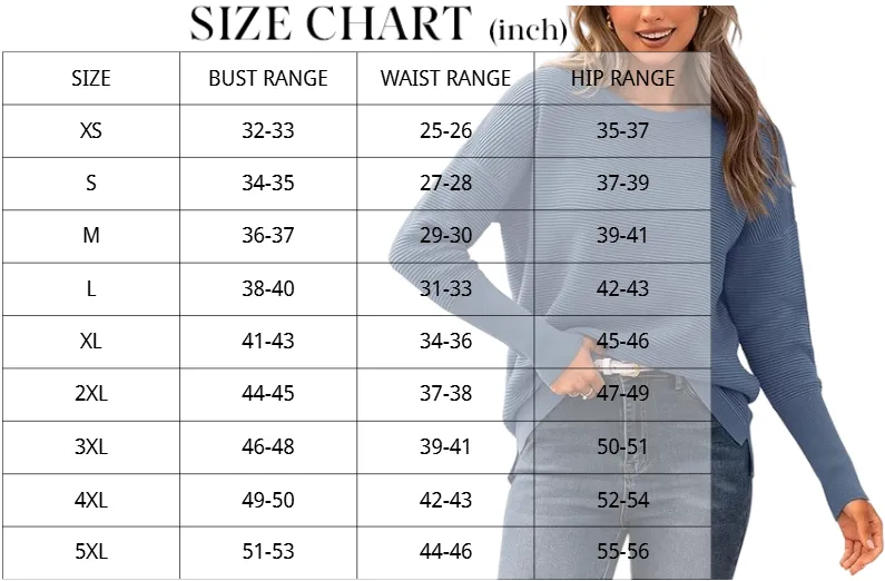 Women's Basic Long Sleeve Sweater | Solid Color Oversized Pullover