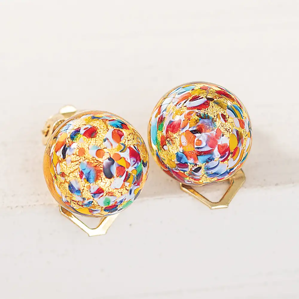 Minimal Glass Clip On Earrings