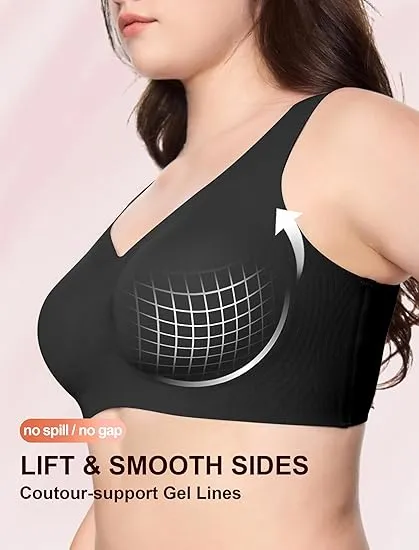 Women's Seamless Wireless Bra – Full Coverage, Push-Up & Comfy, Plus Size Friendly
