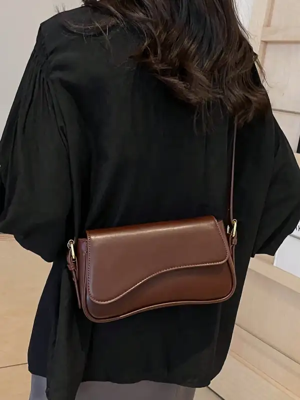 Plaid Minimalist Flap Square Bag