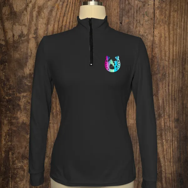 Women's Riding Style Horse Print Long Sleeve Casual Shirt
