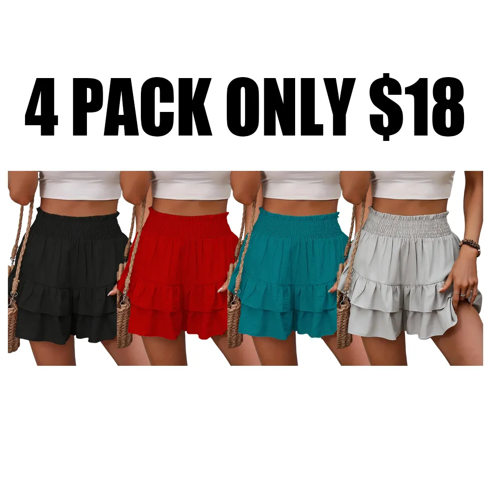 Women's High Waisted Ruffle Shorts | As low as $2.11 per item