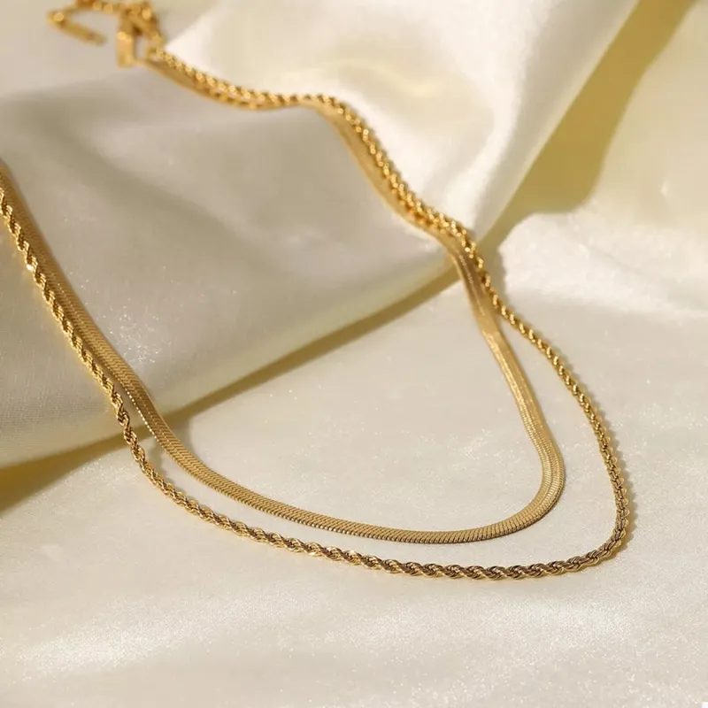 18K Gold-plated Stainless Steel Layered Necklace