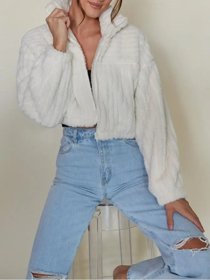Cropped Plush Jacket