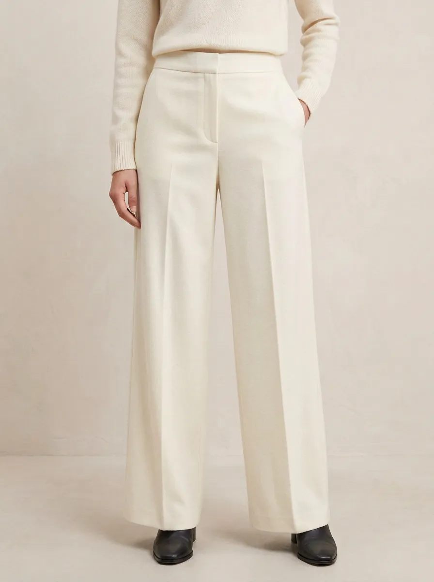 Business-Casual Tailored Wide-Leg Trousers