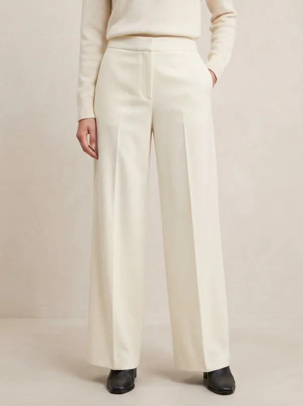 Business-Casual Tailored Wide-Leg Trousers