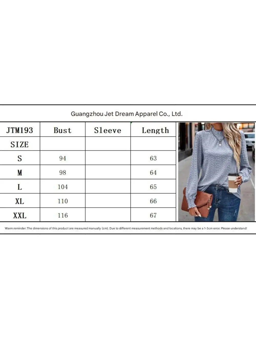 Jacquard Crew Neck Long Sleeve Tee