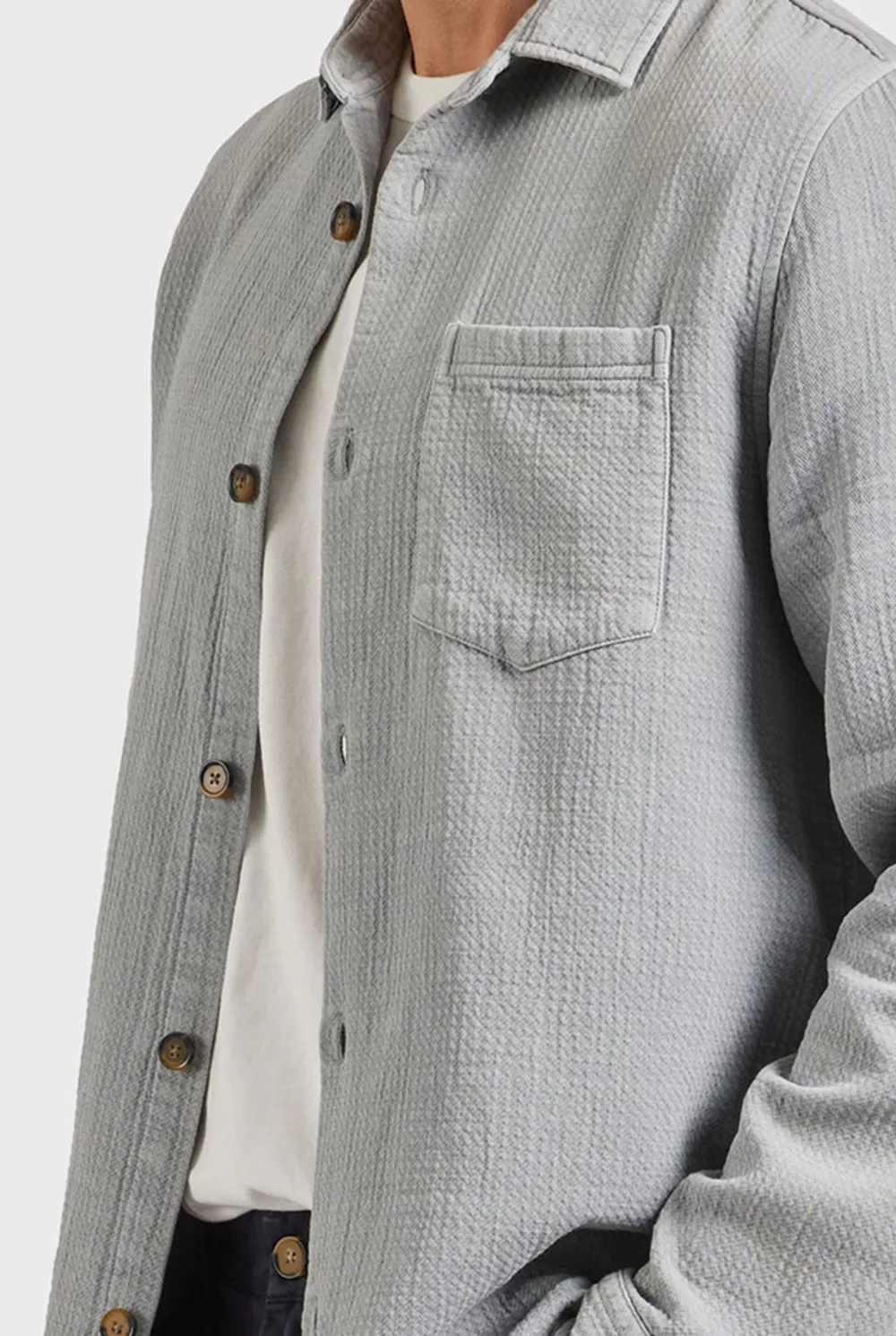 Textured Single Chest Pocket Shirt