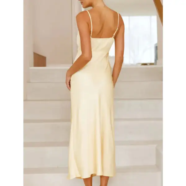 Satin Asymmetrical Midi Dress