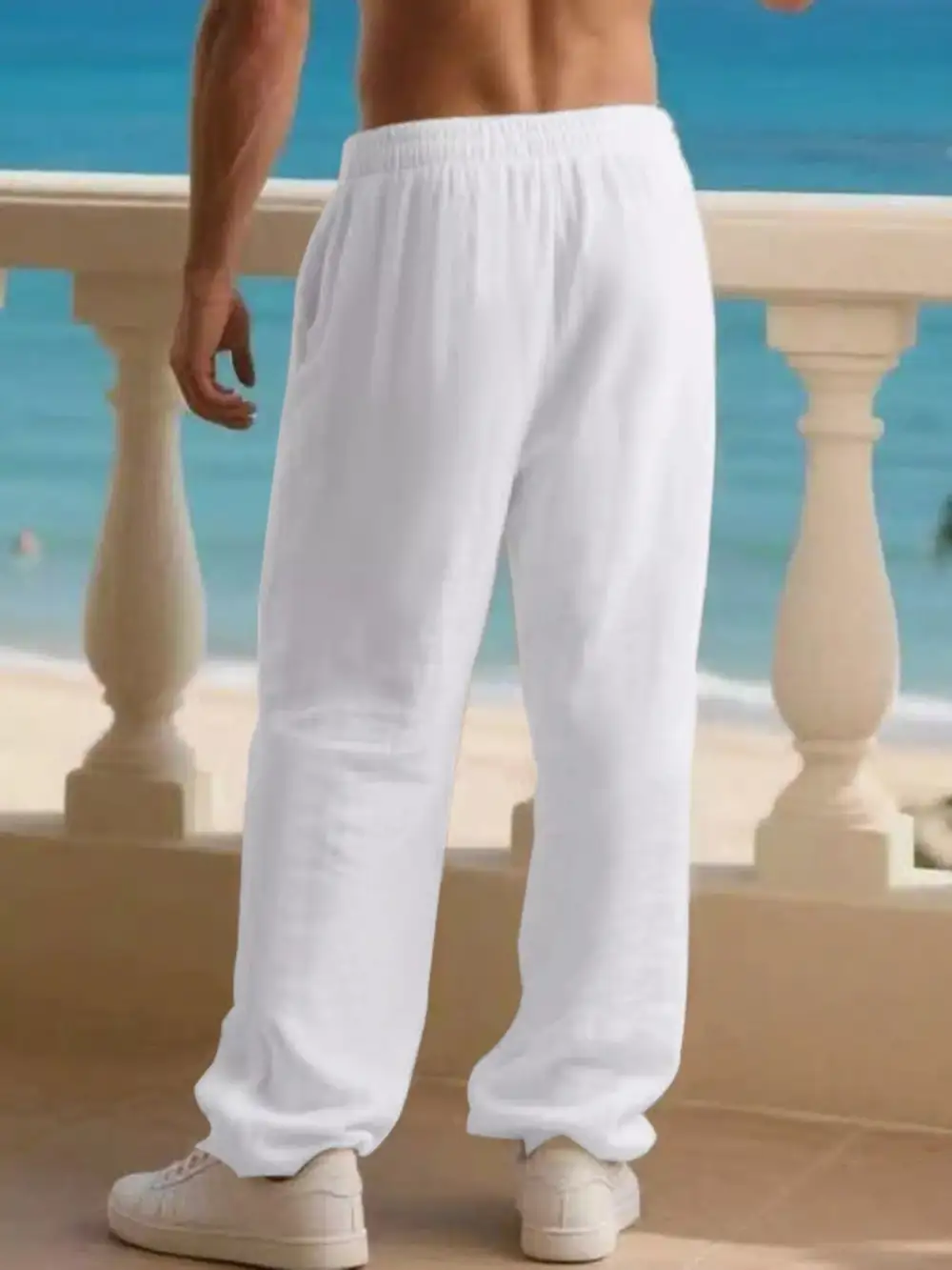 Men's Full Size Casual Loose Linen Pants Plus