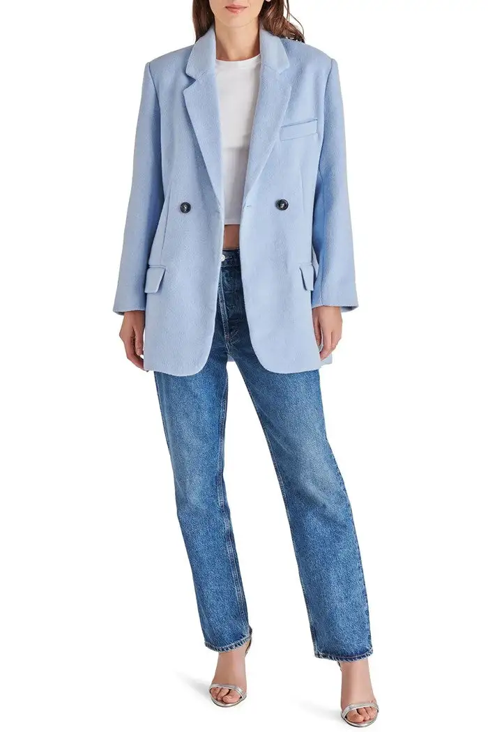 Pale Blue Single Breasted Blazer Set