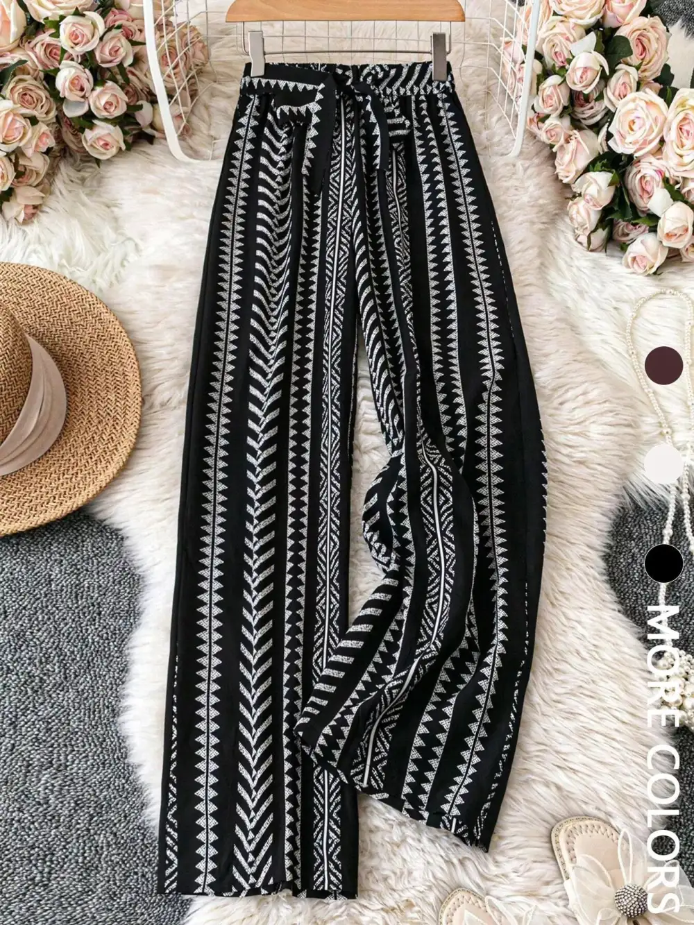 Everyday Boho Print Wide Leg Pants