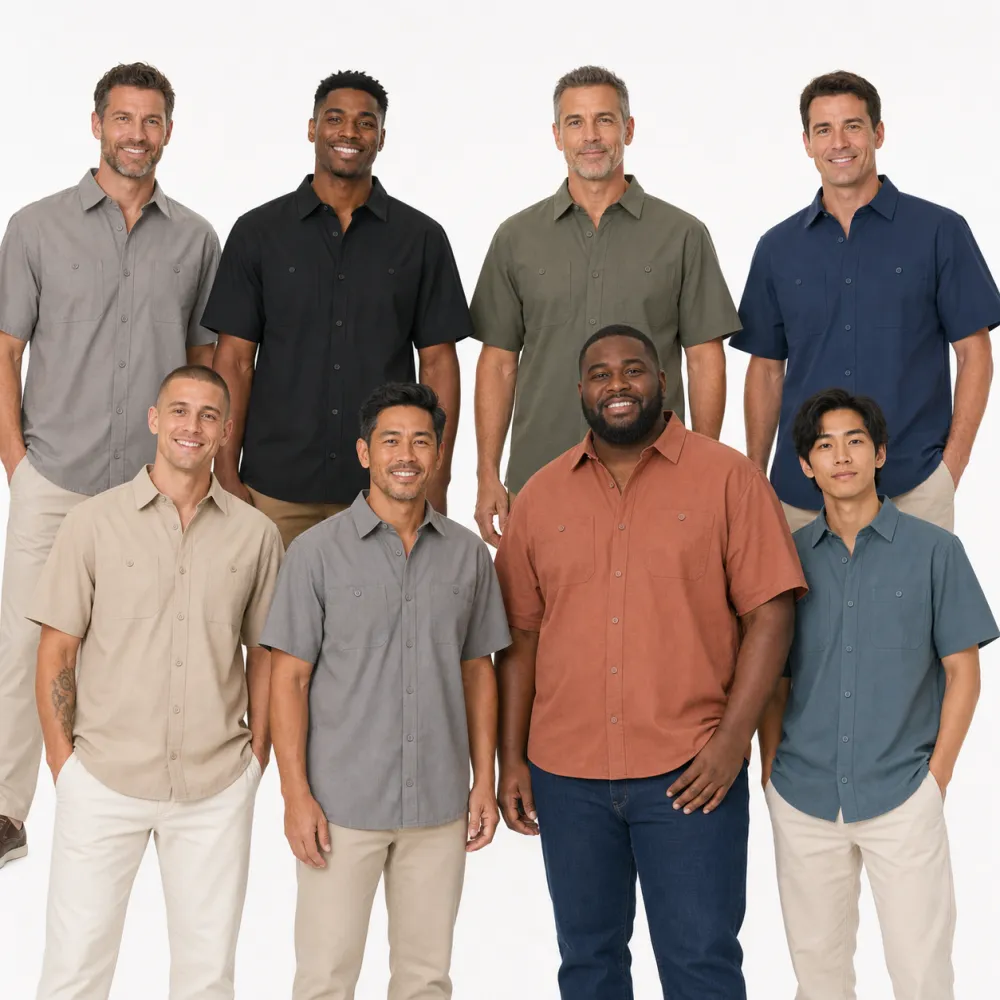 Men's Utility Button-Up Short Sleeve Pocket Shirt