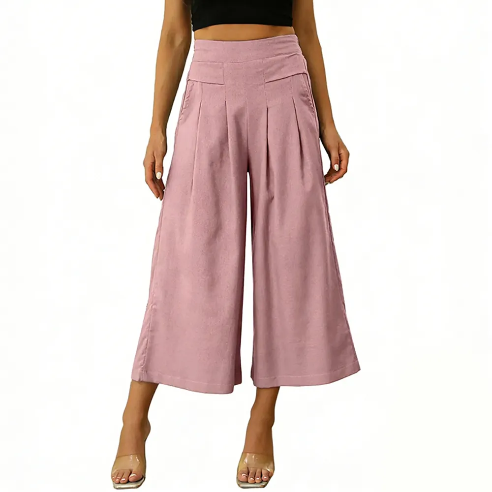 Women's Cotton-Linen Wide-Leg Pants