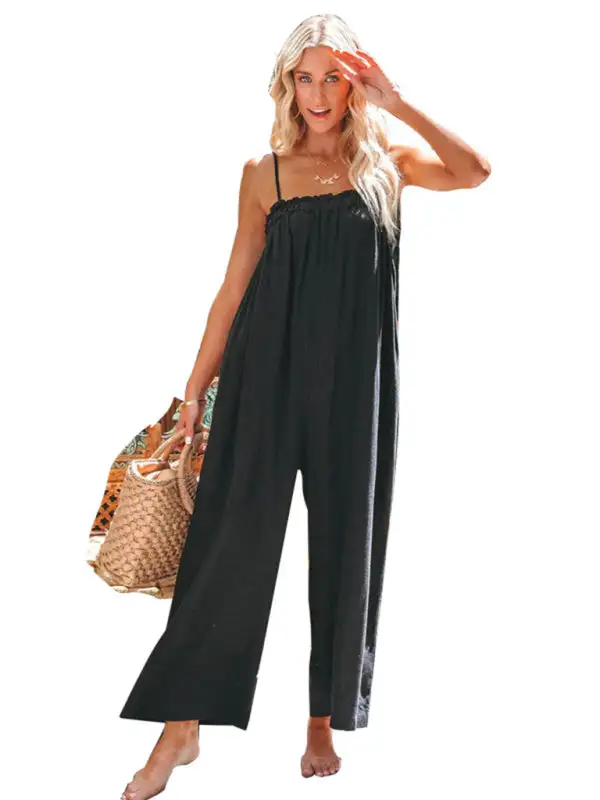 Loose High Waisted Wide Leg Spaghetti Accessory
