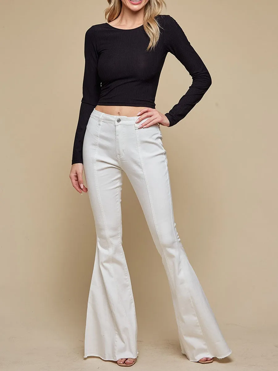 White Super Flare Jeans