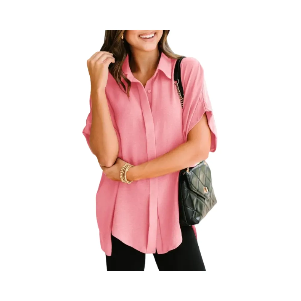 Women's Tops  V Neck Button Down Shirts