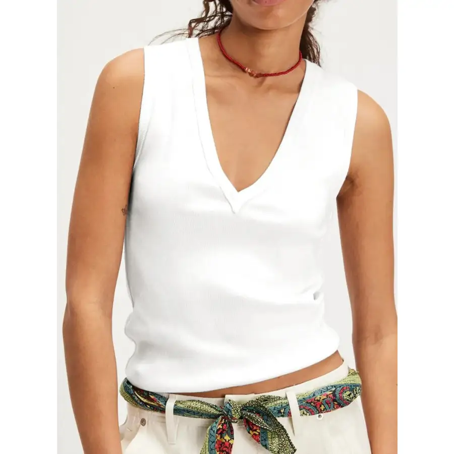 V Neck Wide Strap Tank