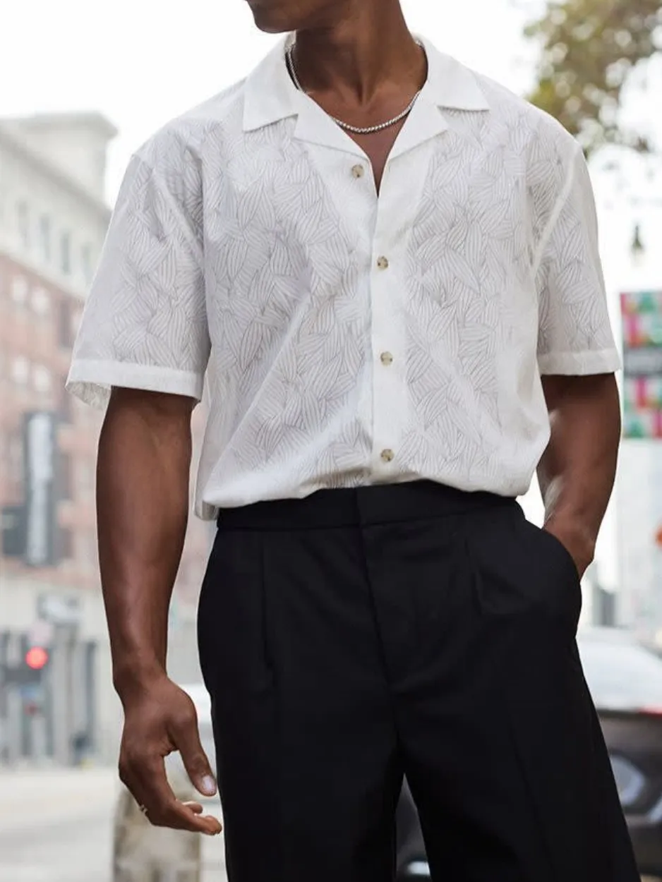 Bright white Commuting Style Short-Sleeve Shirt