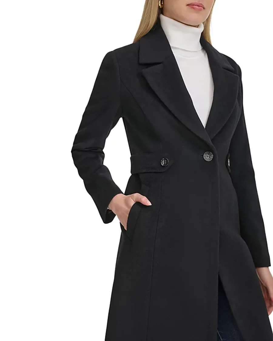 Front Button Closure Breasted Coat