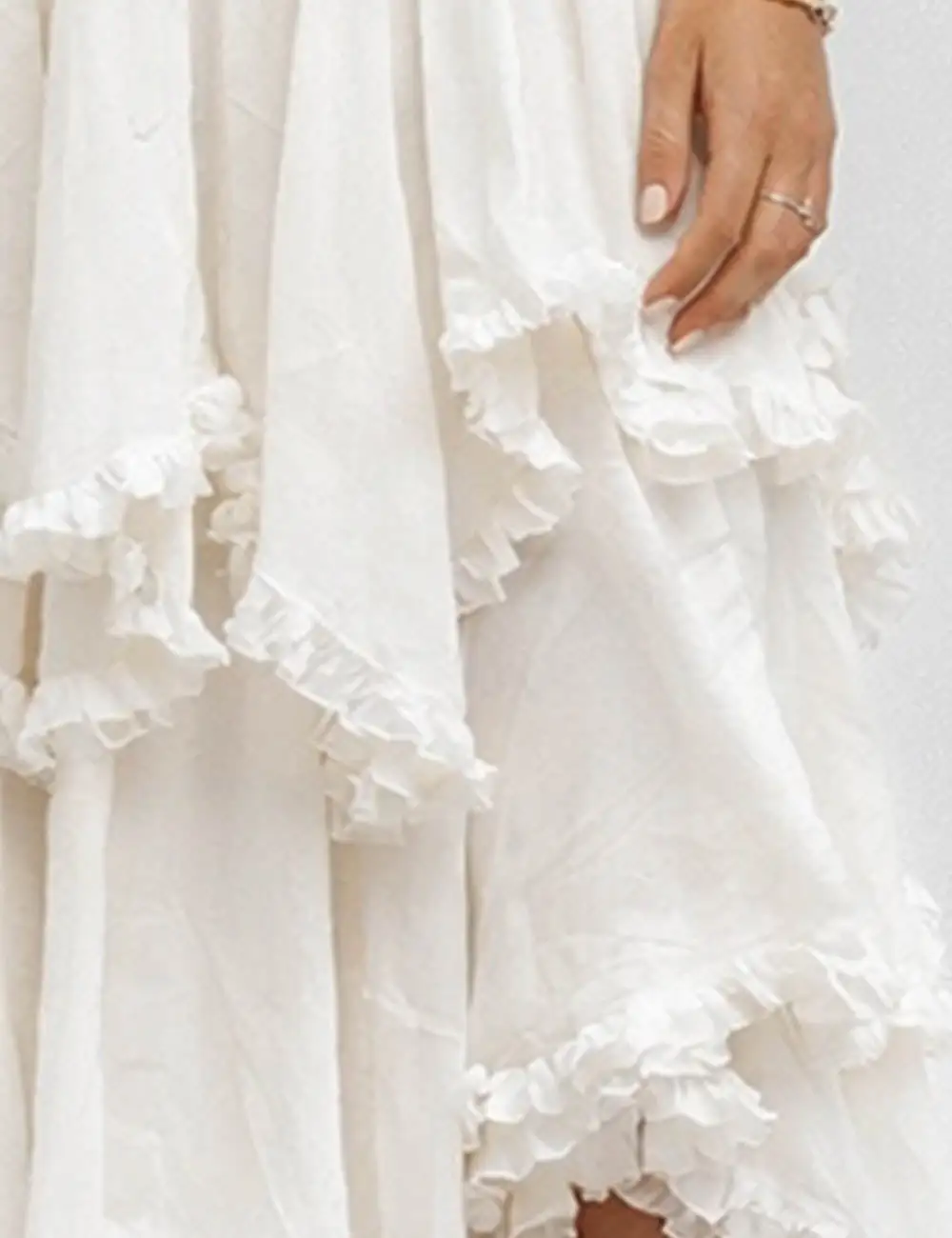 Sheer Mesh Elastic Waist Tiered Ruffle Midi Skirt