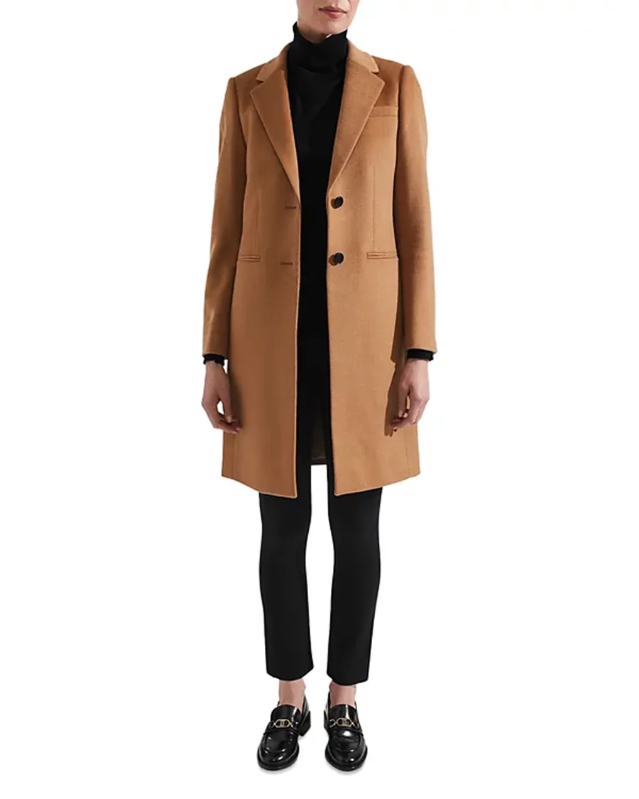 Notch Collar Long Sleeve Coat