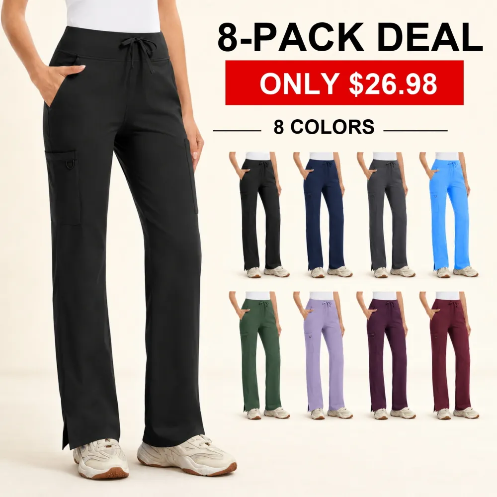 Women's High-Rise Stretch Scrub Cargo Pants