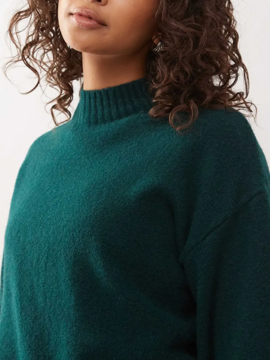 Turtleneck Dropped Shoulder Sweater