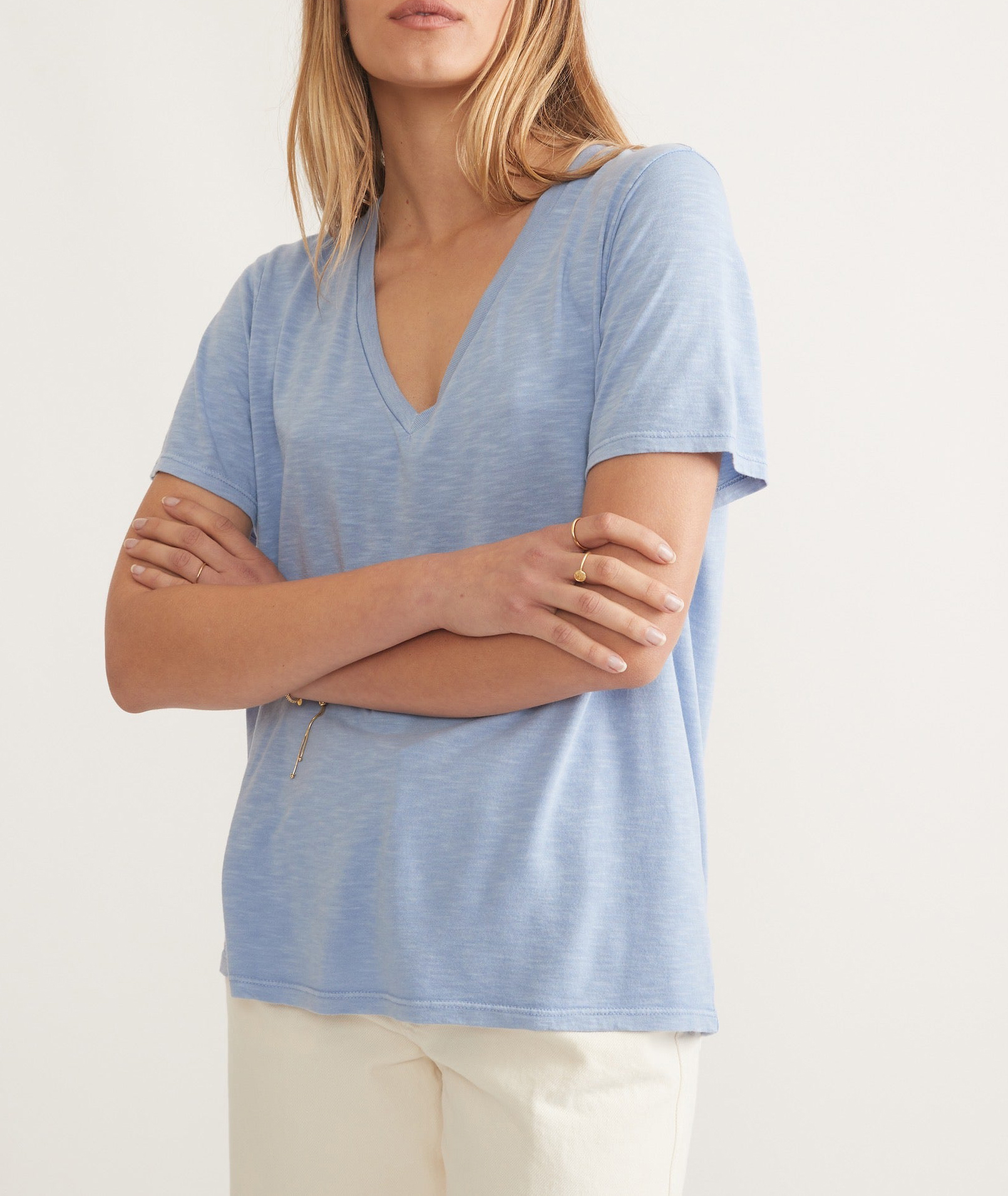 Light Blue Drop-Shoulder T-Shirt