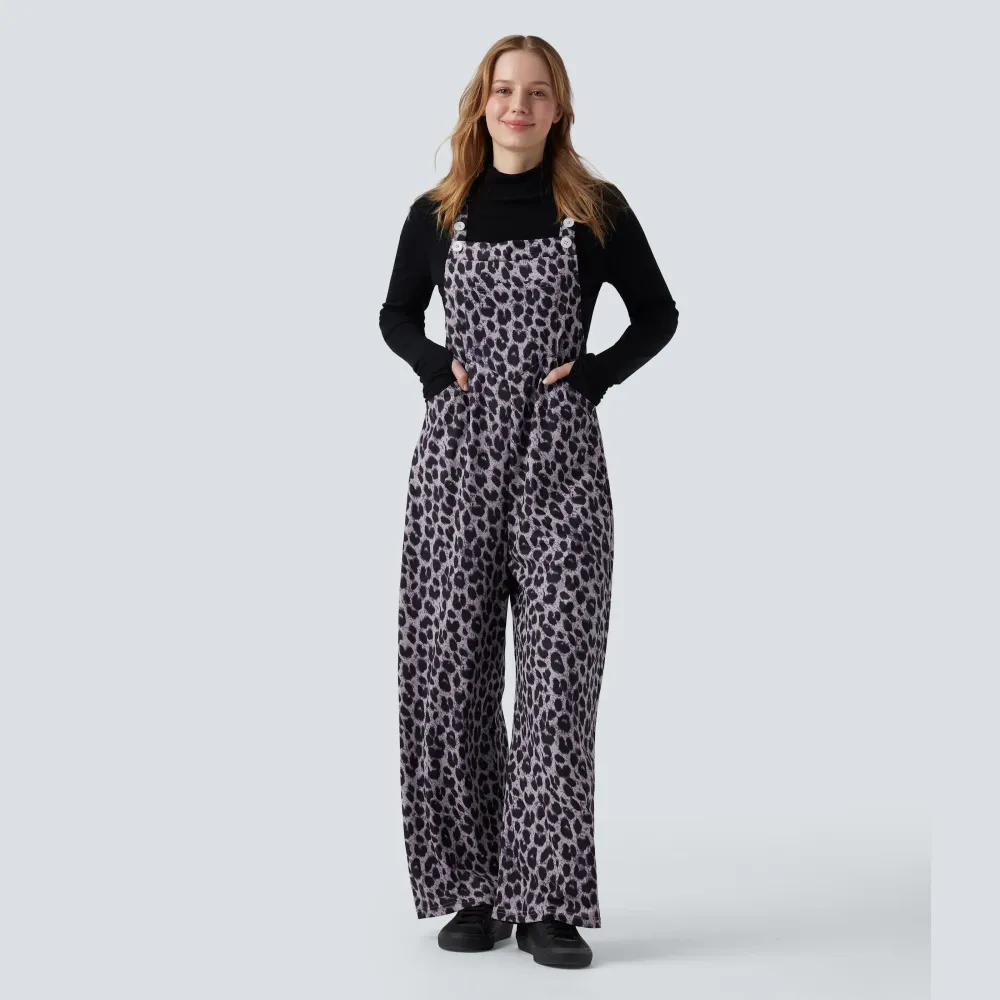 🔥Leopard Print Casual Overalls (With Pockets)