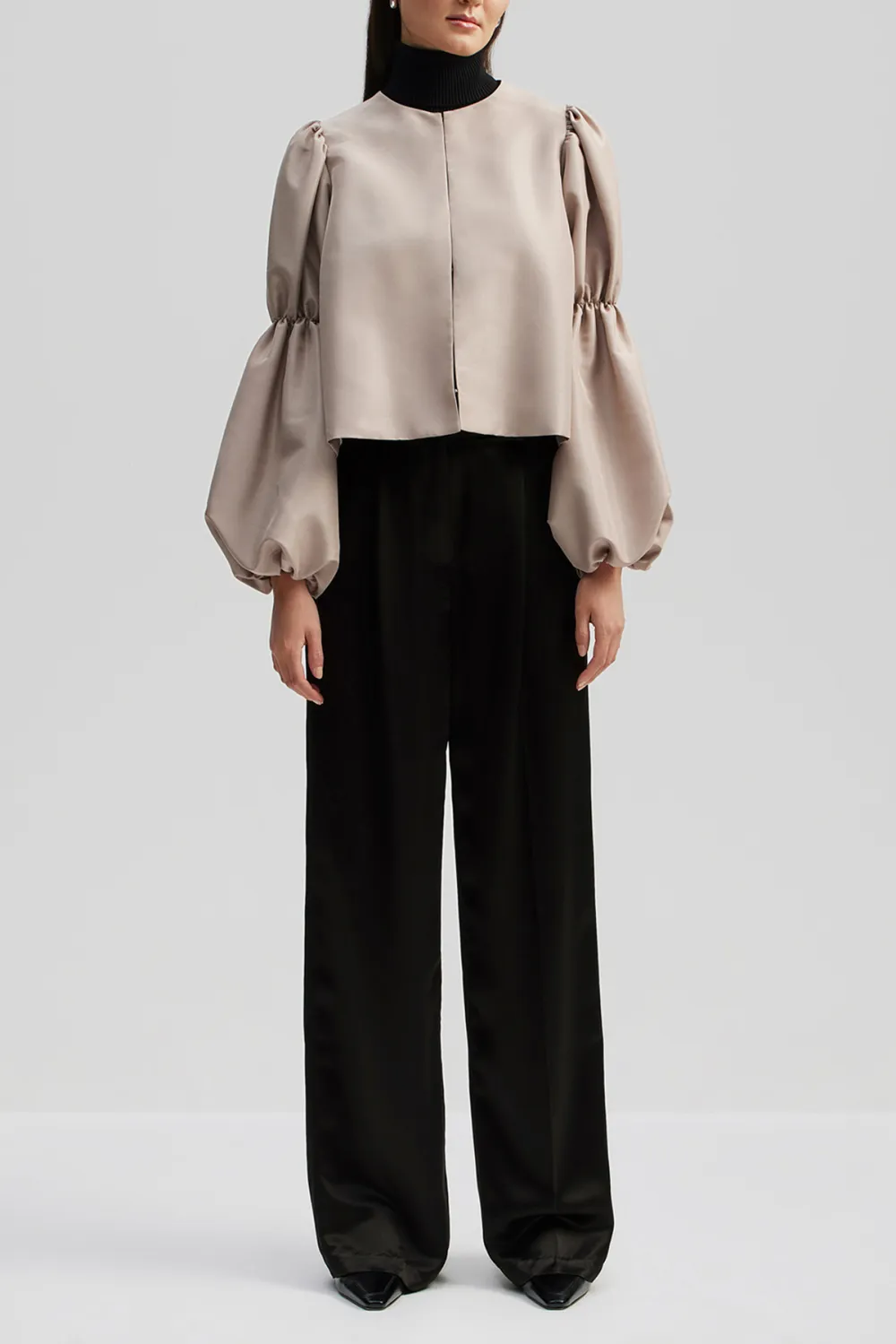 Long Sleeve Pouf Sleeve Blouse