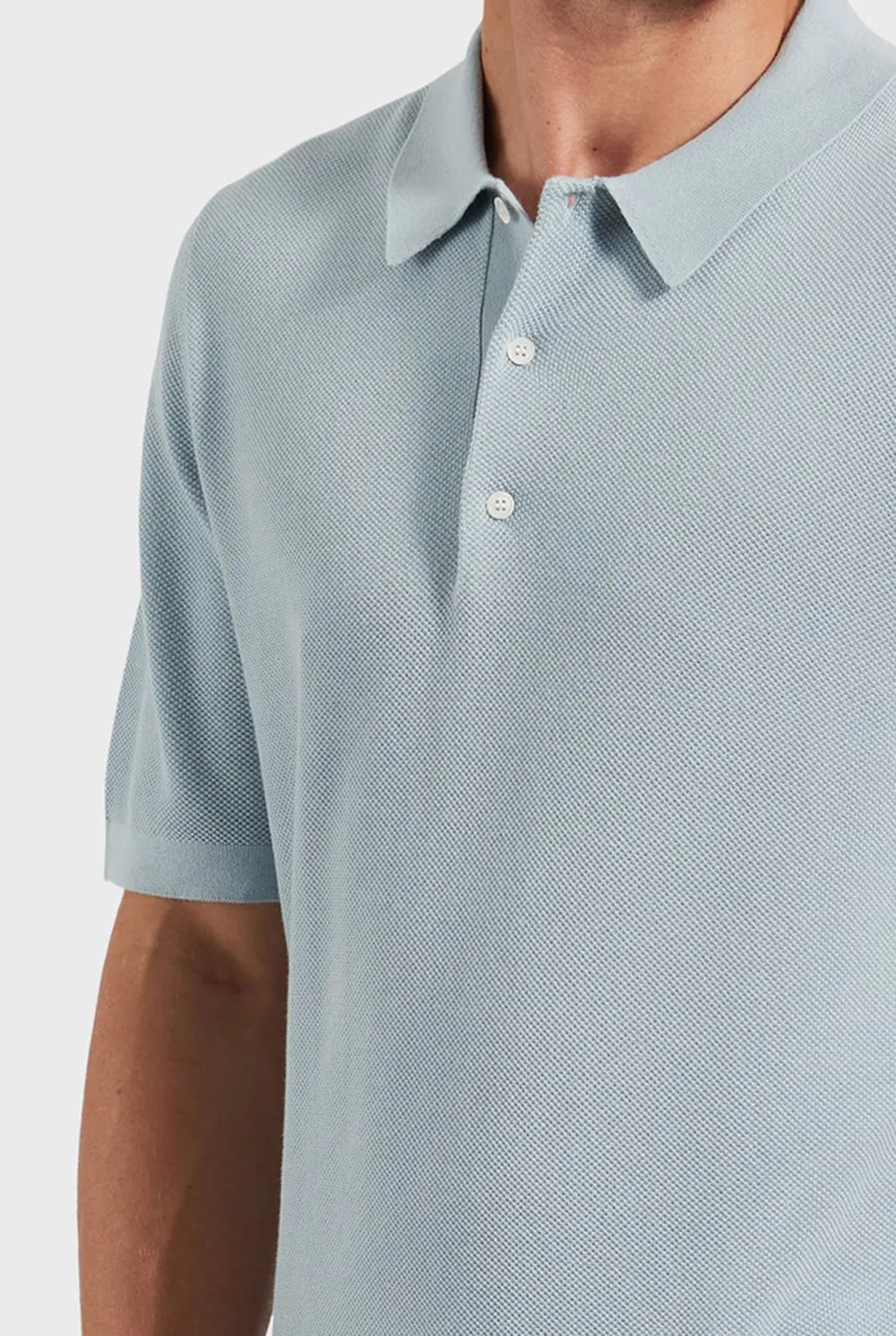 Riley Knit Polo- Air blue