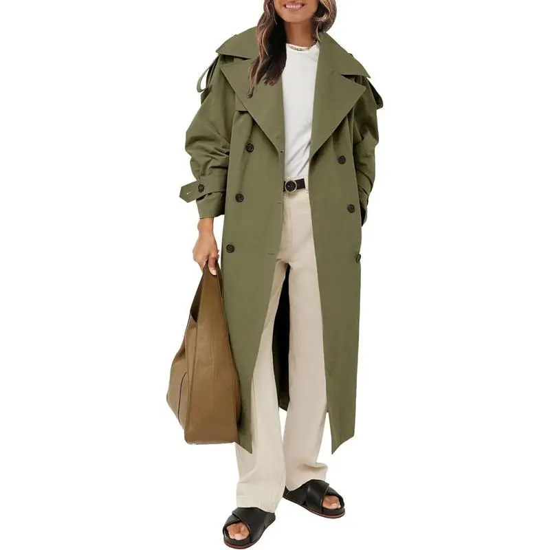 Women‘s Oversized Long Trench Coat – Effortless Elegance Meets Timeless Warmth