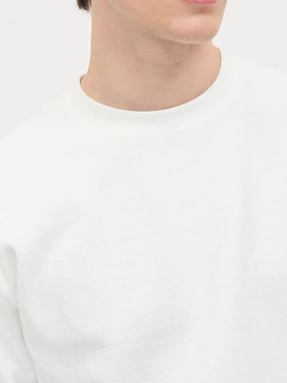 White Long-Sleeve Crew-Neck Sweater