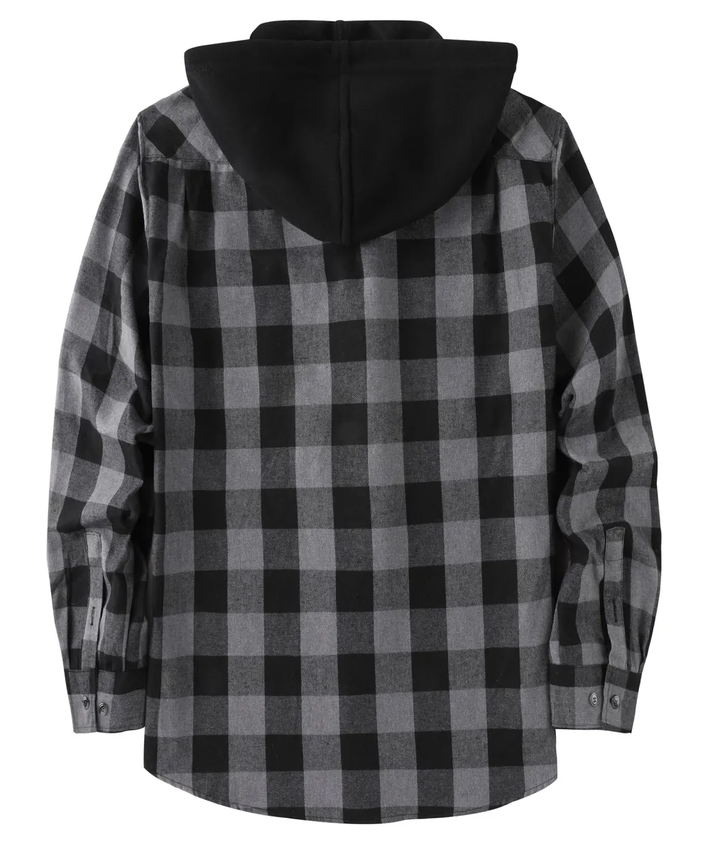 Men Plaid Long Sleeve Flannel Jacket