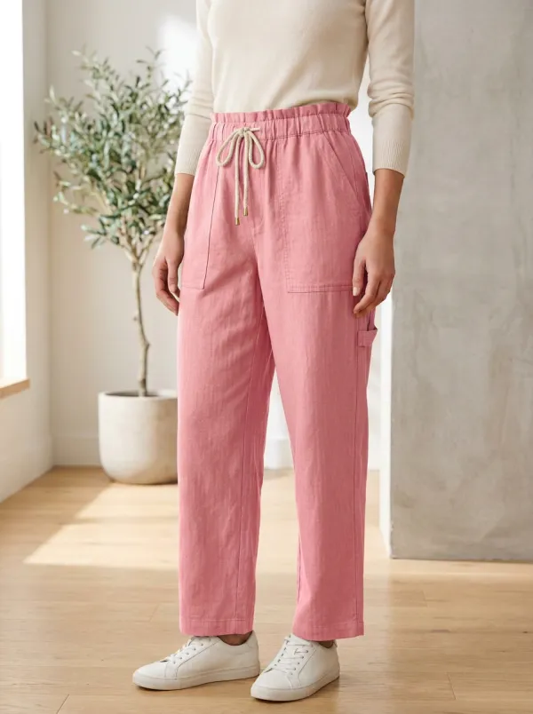 Women's Classic Modern Casual Adjustable Drawstring Waist Pants